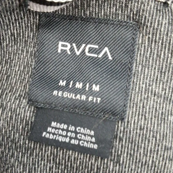 Grey RVCA size mens medium pullover hoodie with pockets - Picture 3 of 9